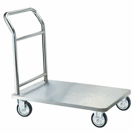 AARCO SB-1C One-Piece Stainless Steel Chrome Finish Luggage Cart - 36in x 24in x 36in 116SB1C